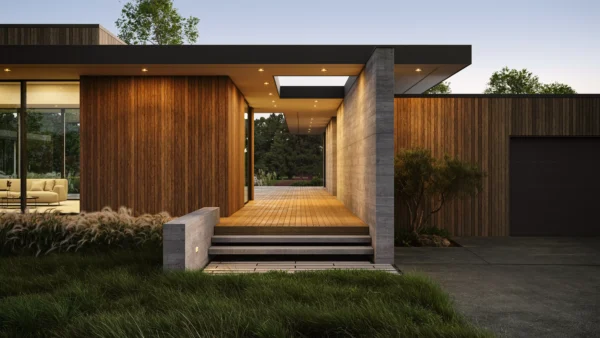 architecture principles: house yard 3d render